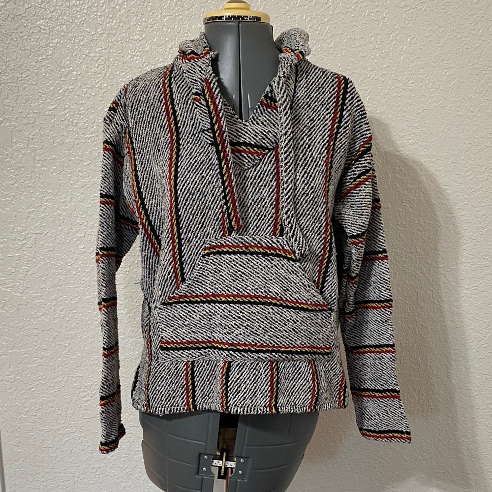 Baja jacket Striped Women's Sweater - Black, Red, White